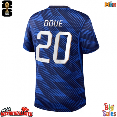 France Desire Doue #20 Replica Home Stadium Shirt World Cup 2026 Short Sleeve